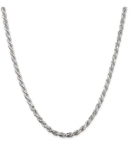 Savlano 925 Sterling Silver 5mm Solid Italian Rope Diamond Cut