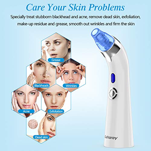 Blackhead Remover, Gahoroy Blackhead Vacuum Suction Remover, Electronic Pore Vacuum Cleaner, Acne Extractor Tool Set with LED Display for Facial Skin Treatment