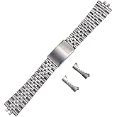 Semdu Men 20mm Stainless Steel Watch Band, Stainless Steel Jubilee Bracelet (50 Stamp) with 555B End-links Fit for Rlx Watch