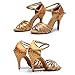 KAI-ROAD Ballroom Dance Shoes Women 4 Inch Dancing Heels High Heel Salsa Shoe Latin Sandals Gold (7 B(M) US)