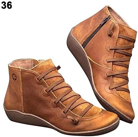 IMSHI Arch Support Boots for Women, Comfortable Ladies Heel 3.5cm Booties, Autumn Winter Casual Ladies Shoes Boots with Zip, Gifts for Girlfriends and Mother