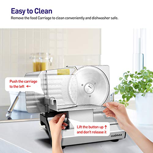 CUSIMAX Meat Slicer, Electric Deli Food Slicer with 7.5” Removable Stainless Steel Blade