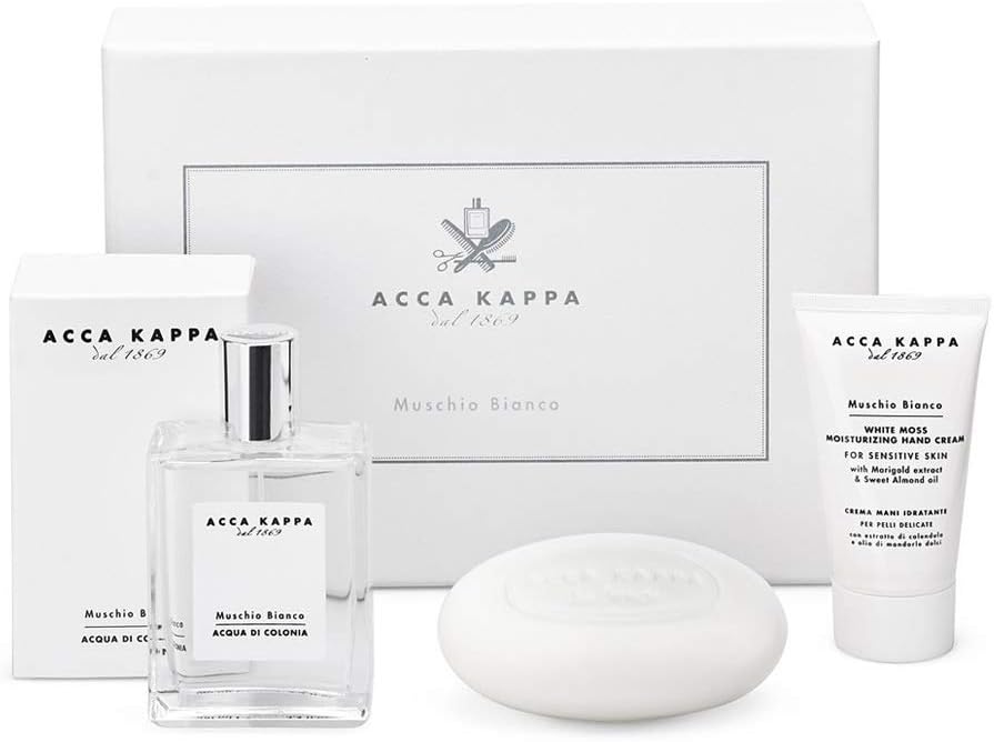 Acca Kappa White Moss Gift Set of Eau de Cologne, 100 ml, Soap, 150 g and Hand Cream, 75 ml