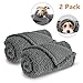 AIPERRO 2 Pack Premium Fluffy Fleece Dog Blanket, Soft and Warm Gray Pet Throw Blankets Bed Couch Car Seat Cover Washable for Puppies and Cats, Large