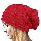 HANANei Women Winter Fluff Crochet Hat Wool Knit