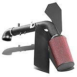 For Tundra/Sequoia 4.7 2UZ Black-Coated Aluminum Cold Air Intake Pipe+Heat Shield+Red Filter