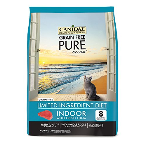 CANIDAE Grain Free PURE Ocean Indoor Cat Dry Formula with Fresh Tuna, 10 lbs