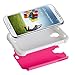 Fosmon HYBO-SD Series PC + Silicone Hybrid Bumper Bling Case for Samsung Galaxy S4 S IV / I9500 (Hot Pink/White)