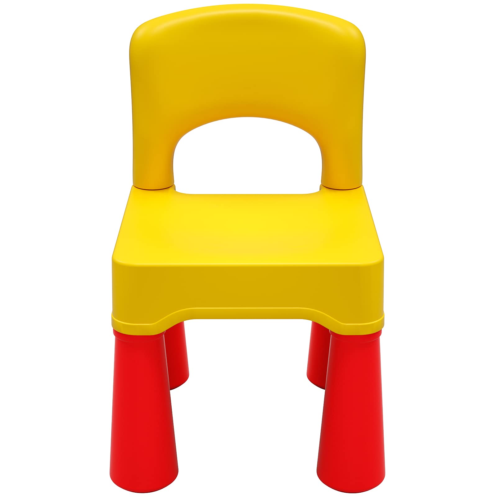 burgkidz Toddler Chair Plastic for 2-4 Year Old, Kids Small Chair for Little Boys Girls, Lightweight Durable Montessori Furniture for Reading/Meal/Play, Easy-Clean Kid Chair for Activity Table, Yellow