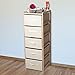 Lavish Home Organization Drawers with Natural Wood Shelf and Five Fabric Storage Bins- Lightweight and Perfect for Dorms, Bathrooms or Bedrooms