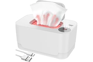 TZGSONP Baby Wipe Warmer, Baby Wet Wipes Dispenser for Newborns, Portable Thermostat Baby Wipes Heater, Keeps Wipes Warm and Moist, Large Capacity Diaper Wipe Warmer Prevent Dry (White)