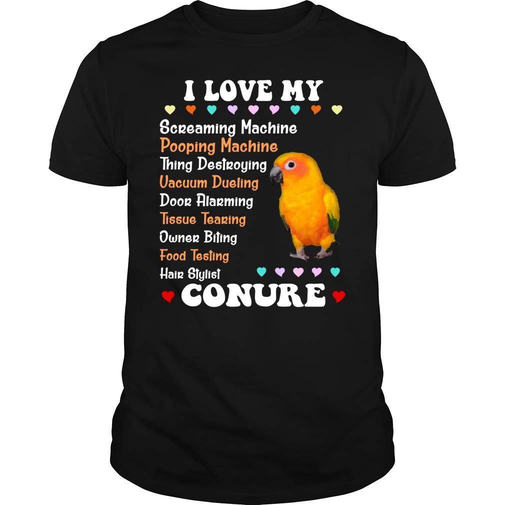 Sun Conure I Love My Conure Parrot Bird Tee T Shirt