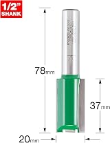 Trend CraftPro Straight Two Flute Router Cutter Bit 1/2 In Shank 20x37mm view 2
