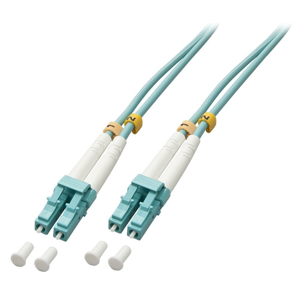 Lindy LC-LC OM3 50/125 Fibre Optic Patch Cable - Aqua, 150m