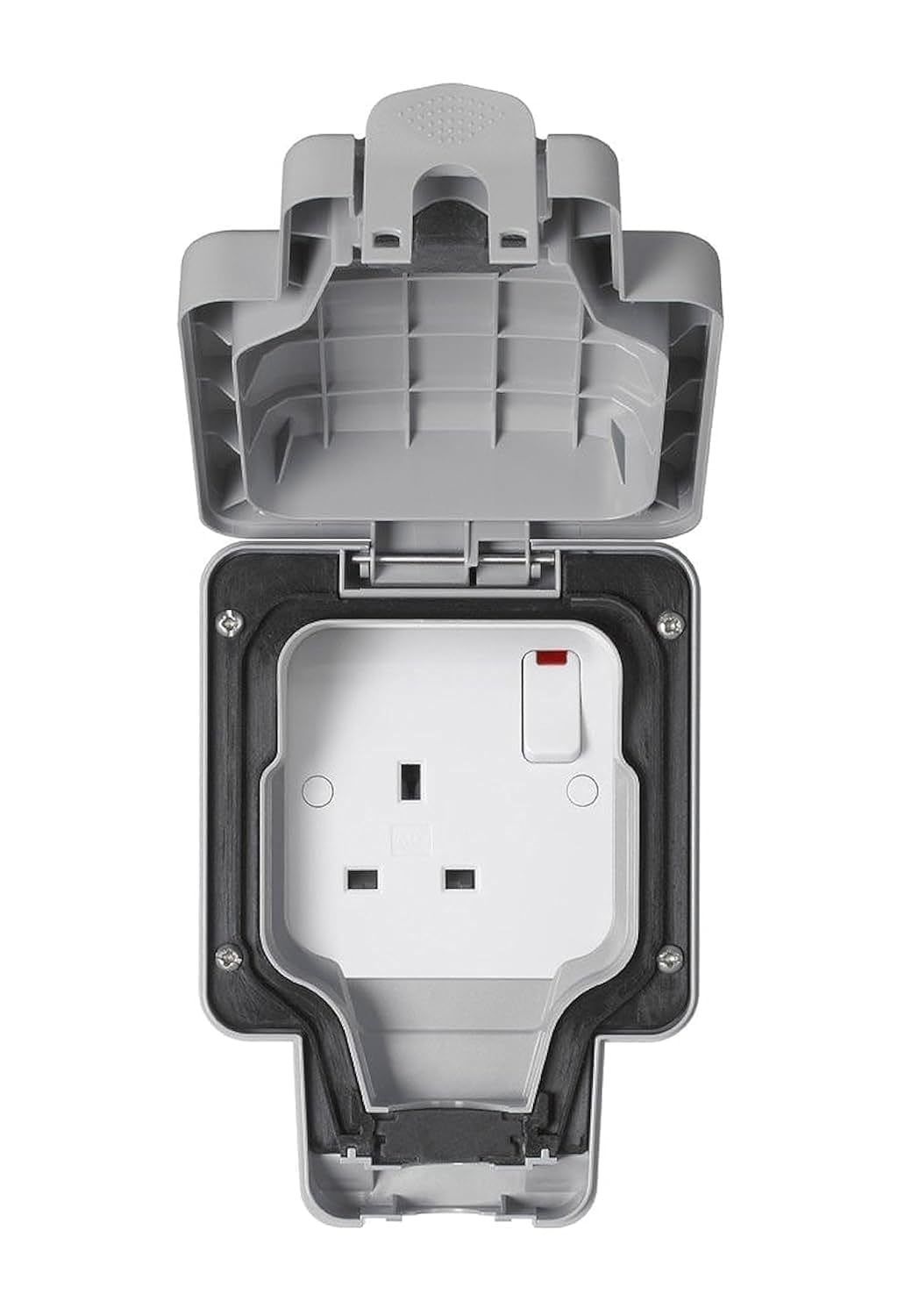 MK Masterseal Plus K56486GRY 13 amp 1-Gang Switched Socket , Grey