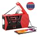 2019 Upgraded Version Emergency Solar Hand Crank Radio, Portable AM/FM NOAA Weather Radio for Outdoor Household Emergency Device, LED Flashlight, Reading Lamp, 2000mAh Power Bank USB Charger SOS Alarm