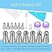 YUJUE 38 pcs ，Russian Piping Tips Set，Icing Tips Cake Decoration Tips, 7 NEW Russian Ball Tips, 6 Russian Piping Nozzles, 3 Couplers, 1 Silicone Bag,1 Brush and 20 Disposable Pastry Bags