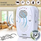 Ultrasonic Pest Repeller Control 2018 Upgraded Electronic Mouse Repellent Plug in for Repelling rodent, Rats, Mice, Bugs, Mosquitoes, Spiders, Roaches, Ants