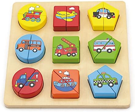 Viga Original Educational Toy Vehicle Themed Puzzle Eco Friendly &amp; Safety for Ages 12 Month and Up