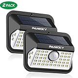 PANICKY Solar Motion Sensor Light Outdoor 2 Pack, 1000LM IP67 Waterproof 42 LED Wall Night Light with 270° Wide Angle, Easy to Install Solar Powered Security Lights for Door Pathway Garage Garden