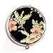 Tumblr Vintage Floral Rose Fashion Custom Round Silver Pill Box Pocket 2.1 inches Medicine Tablet Holder Organizer Case for Purse