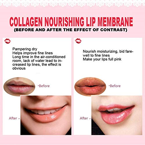 Jakuva 30PCS Pink Collagen Crystal Moisturizing Lip Mask,Gel Lip Pads Lip Balm Lip Masks for Dry