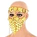 ZYZF Belly Dance Tribal Egyptian Halloween Costume Headwear Coins Face Mask Veil Tribal Bedouin Burka Burqa Metal Head Chain (Gold)