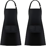 Utopia Kitchen 10 Pack Bib Apron, Unisex Adjustable Aprons With 2 Pockets, Waterdrop Resistant Cooking Kitchen Chef Apron For Men Women