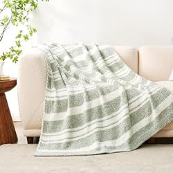 Snuggle Sac Stripe Sage Green Blanket Twin