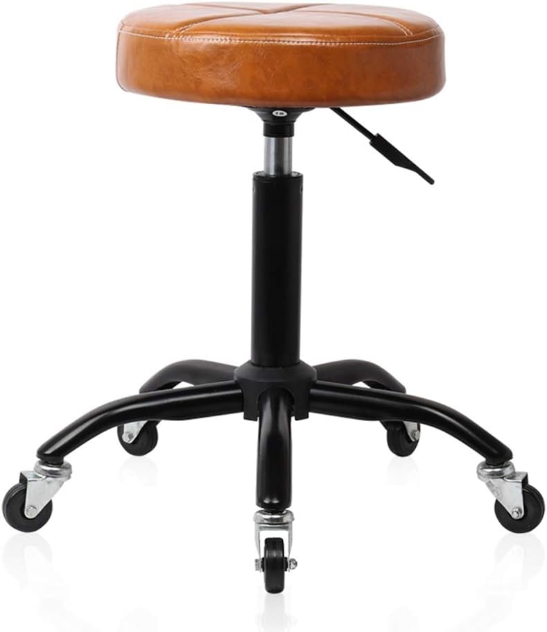 Stool MEIDUO Rolling Salon with Casters Height Adjustable Soft Padded in Faux PU with Round Seat, Lift Work Chairs for Hairdressing Beauty Massage Spa