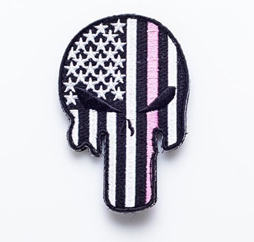 Thin Pink Line Punisher Velcro Patch (Breast Cancer Awareness)