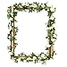 Yebazy 2pcs White Artificial Rose Vine Silk Flower Garland for Wedding Arch Garden Wall Decor Hanging Baskets(16Ft)