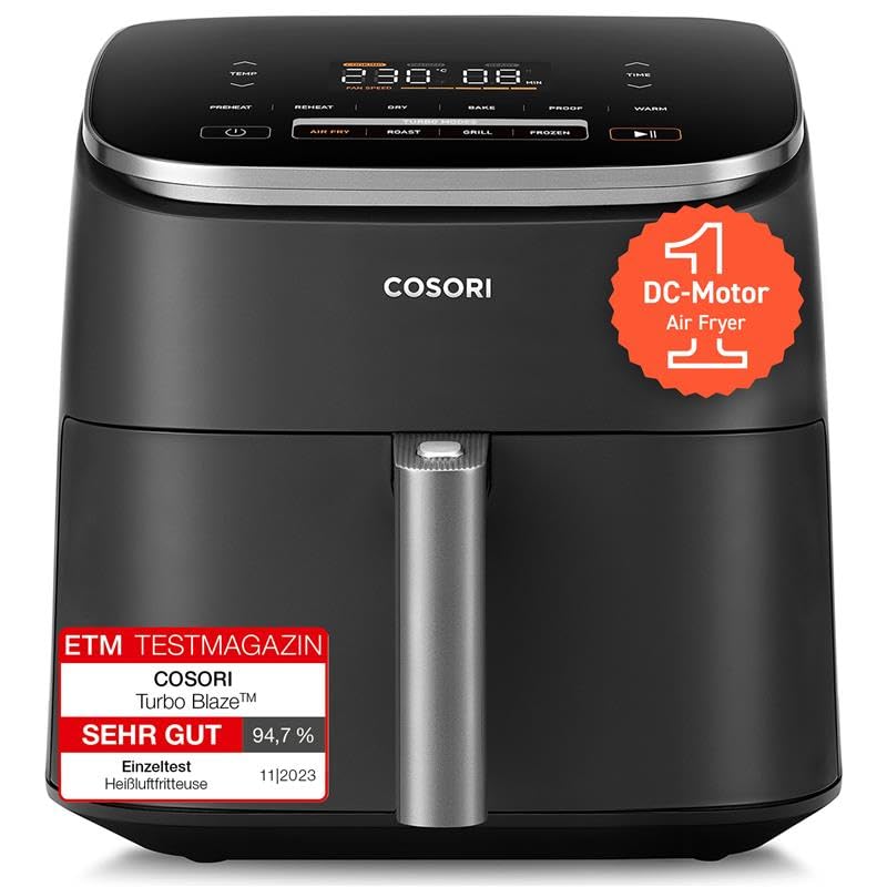 Cosori Airfryer, Turboblaze, 9-in-1 6L Heißluftfritteuse
