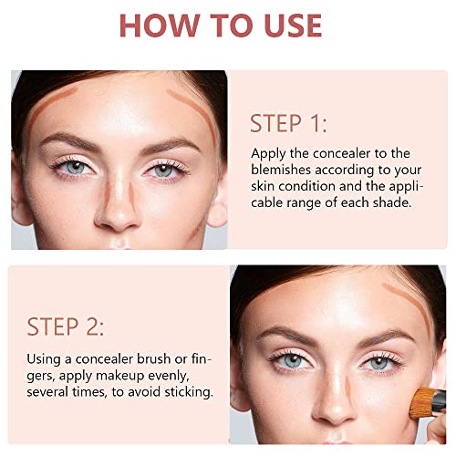 6 Color Correcting Concealer Palette With Concealer Brush, Tattoo