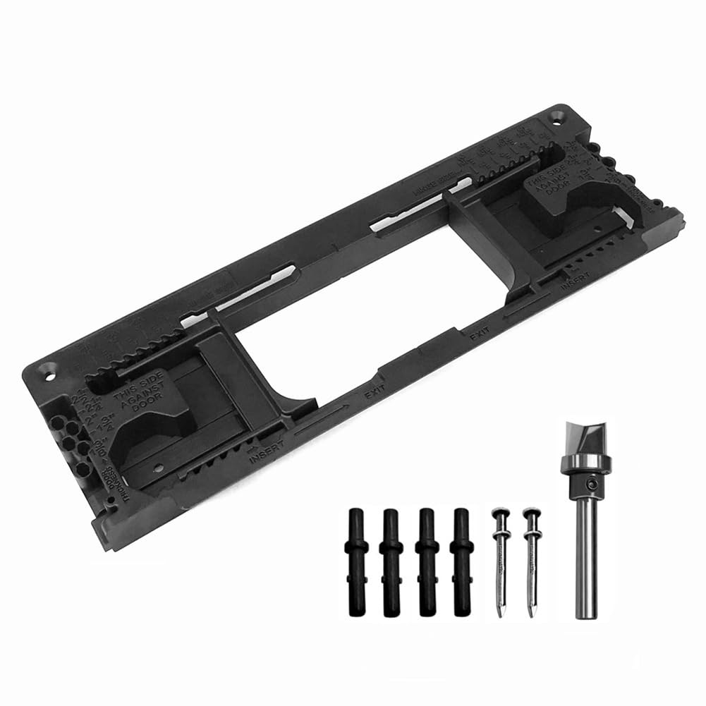 Vkyipg Door Hinge Jig, Door Hinge Template with 8 Hinge Sizes from 2-1/2in to 6in and 5 Door Thickness from 1-3/8in to 2-1/2in