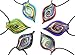 Murano Gold Dust Stripe Glass Pendant Necklace 6PC Mix Color Set