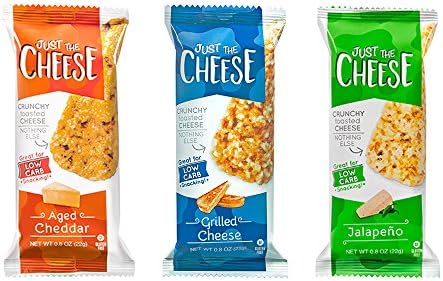 Just the Cheese Bars, Crunchy Baked Low Carb Snack Bars. 100% Natural Cheese. High Protein and Gluten Free (Sample Pack, 3 Bars)