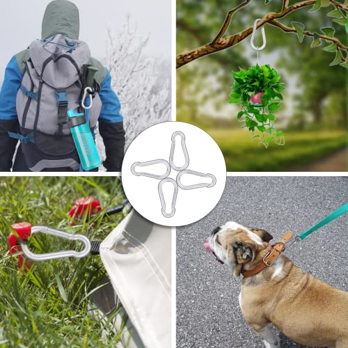 chfine 20 Pack Spring Snap Hook, 2.36inch M6 Galvanized Steel Carabiner Clip, Silver Heavy Duty Small Quick Link Clamp Keychain Clip for Camping Fishing Hiking Traveling Gym Hammock Swing Dog Leash