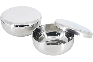 SINGOMON 8PCS Small Stainless Steel Bowls Rice Bowls with Lid Round Metal Bowls Dish Bowls Hygienic Sanitary Bowls for Keep R