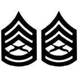 CUSTOM USMC ENLISTED Black Metal Pin-On Rank - Pair (E7 - GYSGT), Medium