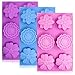 3 PCS Silicone Flower Cake Molds, SENHAI 6-Cavity Chocolate Biscuit Muffine Baking Pans Soap Making Trays - Pink, Blue, Purple