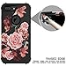 RabeMall Case for iPhone 7 Plus,Case for iPhone 8 Pretty Flowers for Girls/Women Anti-Fingerprint and Scratch-Resistant Three Layer High Impact Resistant Hybrid Protective Cover,Floral Black