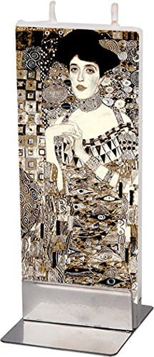 Flatyz Art Series Twin Wick Unscented Thin Flat Candle - Gustav Klimt, Adele