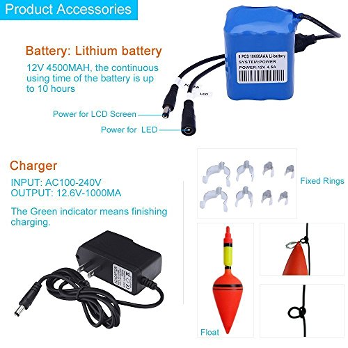 Anysun Underwater Fish Finder With Video Recorder DVR Function Professional Fishing Video Camera 7" TFT Color LCD HD Monitor 1000tvl CCD 30M Cable Length. Easily Watch the Fish Bite