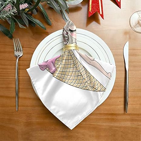 Amazon Pac Mac Cloth サテンナプキン 可愛い 夏 女の子 大きなアイスクリーム ディナーナプキン キッチン 結婚式 パーティー 休日 夕食 感謝祭 クリスマスに最適 テーブルナプキン オンライン通販