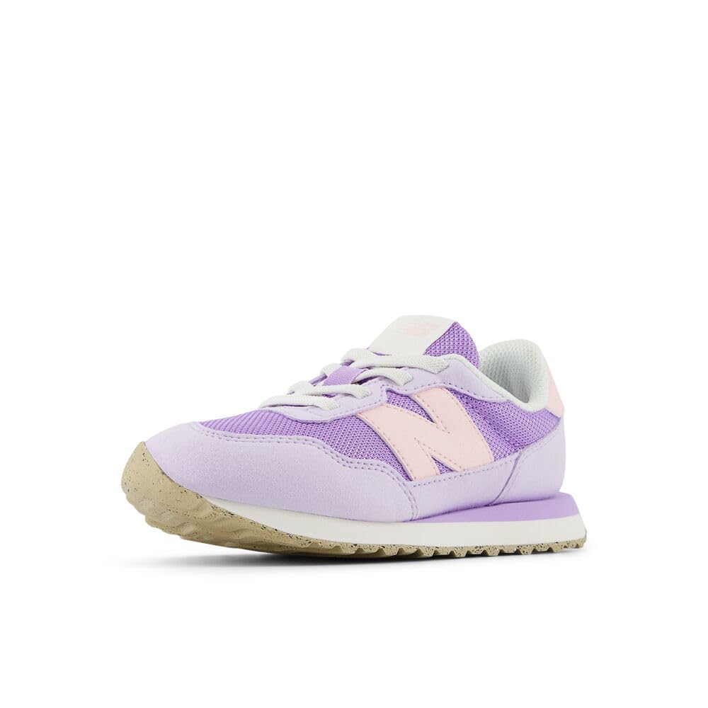 New Balance Kid's 237 V1 Bungee Sneaker, Lilac Glo/Shell Pink, 2 W Infant Image