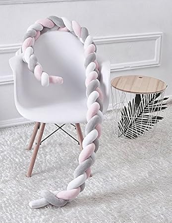 Amazon Com Baby Crib Bumper Super Plush Hand Braid Knot Nursery