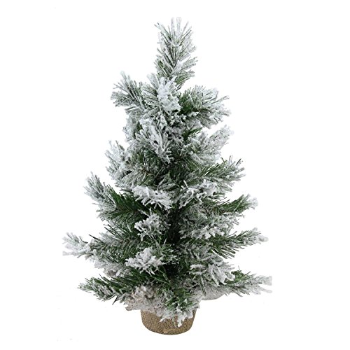 Northlight Pine Artificial Christmas Tree in Burlap Base, 18", White