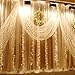 ECOWHO 300 LED Curtain Lights, 8 Lighting Modes, 29V Low Voltage Fairy String Lights for Wedding Party Home Garden Bedroom Fence Indoor Outdoor