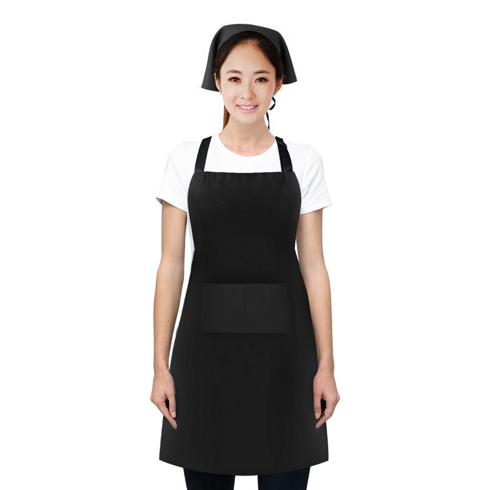 baotongle 2 pcs Unisex Adjustable Bib Apron Waterproof Kitchen Aprons with 1 Pair Sleeves for Home Kitchen,Restaurant,Gardening